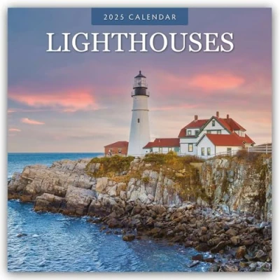 Obrázek Lighthouses Leuchttürme 2025 16 Monatskalender: Original Red Robin Publishing Ltd Kalender [Mehrsprachig] [Kalender] (Wall Kalender)
