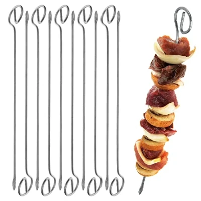 Obrázek Grilovací špízy sada 10 ks 210 mm na šašliky z ušlechtilé oceli maso, Made in Germany