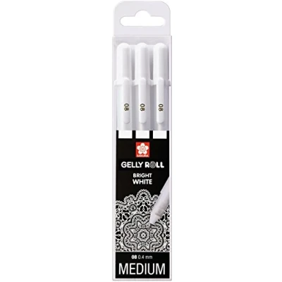 Obrázek Sakura Gelly Roll WEISS, 3 tužky &quot;Bright White&quot; v pouzdře, MEDIUM Size 08