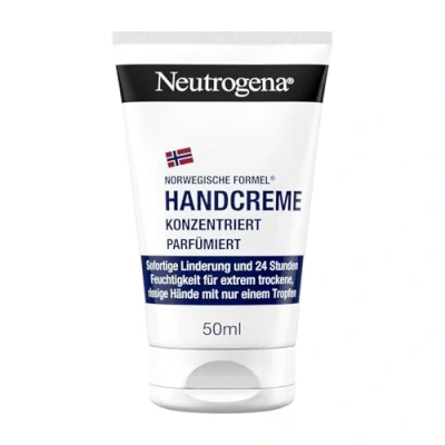 Obrázek Neutrogena Koncentrovaný parfémovaný krém na ruce (50 ml), zklidňující pro velmi suché ruce, poskytuje intenzivní vlhkost glycerinem okamžitý a dlouhotrvající účinek