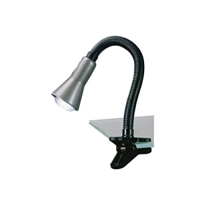 Obrázek Trio Leuchten Lampa se skřipcem Felxo 5028010 47, kov/plast černá/ocelová, bez 1x E14, flexibilní čtecí rameno