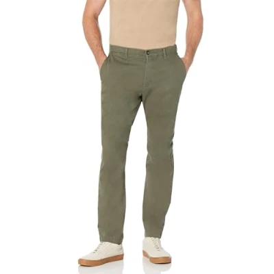 Obrázek Amazon Essentials Pánské ležérní strečové chino kalhoty se sportovním střihem (k dostání v nadměrných velikostech), olivově zelené, 32 W / 31L