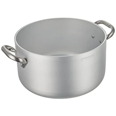 Obrázek Pentole Agnelli Linea Alluminio Professionale 5mm válcový hrnec na vaření s vysokým radiánem, hliník, stříbrná/černá, 28 cm