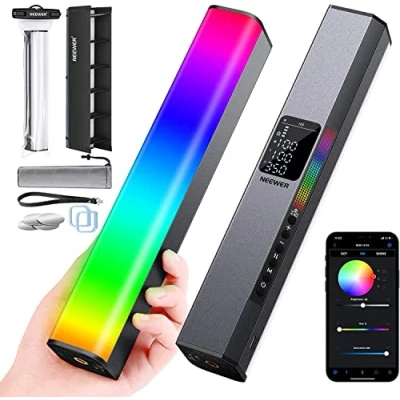 Obrázek NEEWER LED video světlo, RGB světelná tyč, dotykové ovládání &amp; aplikace (český jazyk nelze zaručit), magnetická ruční 3200 K 5600 CRI98+ jednobarevné světlo s baterií 6400