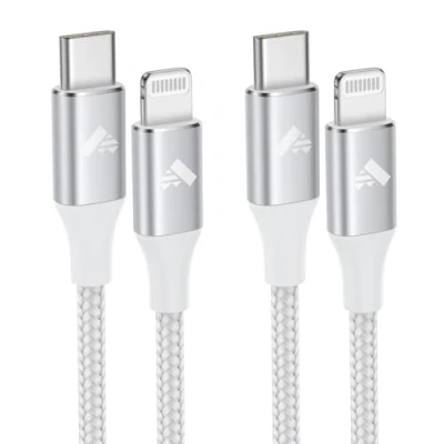 Obrázek kabel USB C Lightning [2Pack 2M+1M] nabíjecí Pro iPhone MFi certifikovaný Nylon Power Delivery typ 14 Max/13/13 Pro/12/12 Max/11