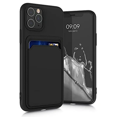 Obrázek kwmobile pouzdro na mobil kompatibilní s Apple iPhone 11 Pro přihrádkou karty v černé barvě