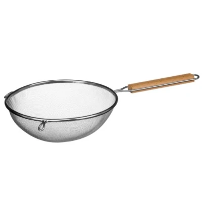 Obrázek Premier Housewares 0806511 sítko, ušlechtilá ocel, s dřevěnou rukojetí, 24,5 cm