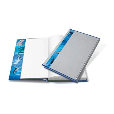 Obrázek HERMA 20270 obálky na knihy 27 x 54 cm HERMÄX Design Delfin, 5 kusů, obaly s popisovací etiketou a ochranou hran z omyvatelné polypropylenové fólie, sada chráničů knih pro školní knihy,