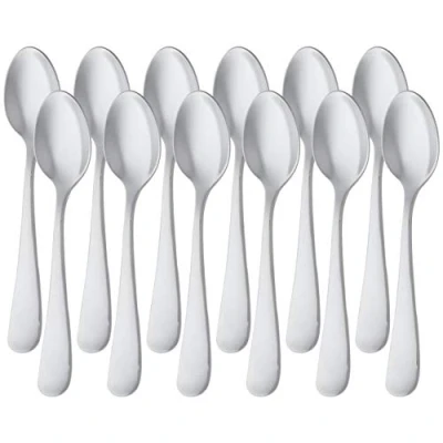 Obrázek Amazon Basics Kávová lžička z ušlechtilé oceli, design kulatých hran, balení po 12 kusech, stříbrná