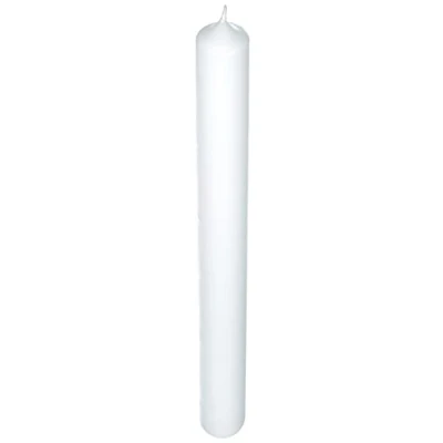 Obrázek Rayher 31435000 svíčka ve tvaru svíčky, bílá, 40 cm, 4 cm ø, celofánová (bez krabice), ke svatému přijímání, křtiny, narozeniny, svatba, zdobení