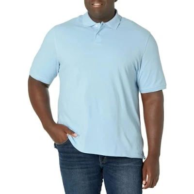 Obrázek Amazon Essentials Herren Polohemd mit normaler Passform aus Baumwollpiqué (erhältlich in Big &amp; Tall), Hellblau, L