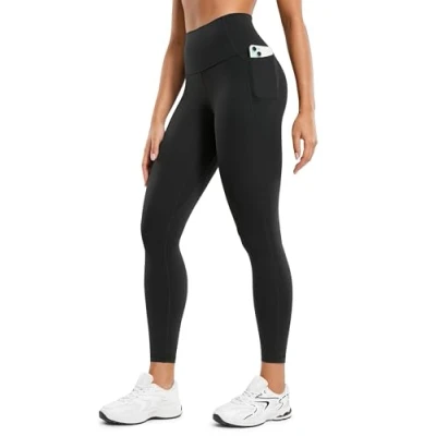 Obrázek CRZ YOGA Butterluxe dámské sportovní legíny s vysokým pasem, neprůhledné, měkké kalhoty na jógu, do tělocvičny, cvičení, kapsami 64/71 cm, černá