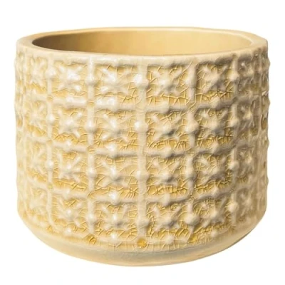 Obrázek Nordring Retro okrasný květináč Vintage pro pokojové rostliny, sukulenty Cross S (10 cm ø), slonovina, keramika