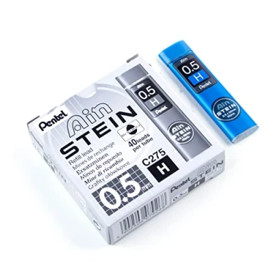 Obrázek Pentel Ain STEIN C275 jemné tuhy, 40 náplní v jedné dóze, 0,5 mm, stupeň tvrdosti H (12 plechovek)
