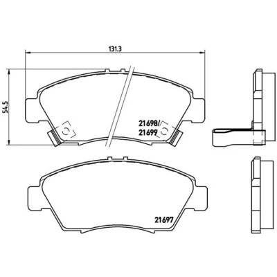 Obrázek Brembo P 28 024 sada brzdového obložení, kotoučová brzda (4dílná)