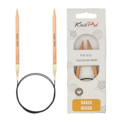 Obrázek KnitPro K35353 kruhová pletací jehla, březové dřevo, hnědá, 120 cm x 6,5 mm