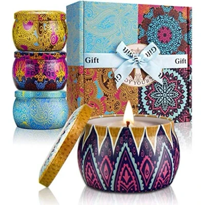 Obrázek YMing Duftkerzen Geschenkset für Frauen, Geschenke Sojawachs Aromatherapie Kerzen Muttertag,Weihnachten,Geburtstag, Valentinstag, Bad, Yoga(4 * 5.6Oz)