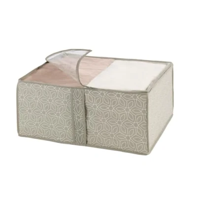 Obrázek WENKO Skladovací Soft Box Mod. Balance M pro oblečení a doplňky průhled zip odolný vlies šedohnědá rozměry 55 x 20 40 cm
