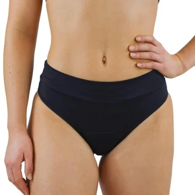 Obrázek MYLILY Periody bikini kalhoty pro dámy Období plavek na plavání Basic slipy bikiny period , černá