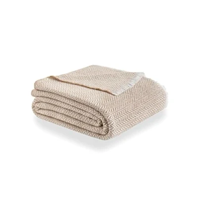 Obrázek Todocama Überwurf, extra weiche Baumwolle, Four Seasons, Mehrzweck Tagesdecke für Sofa, Bett, Schal, Tagesdecke, Sofaüberwurf, Sandbeige, PRCMAMSBEAR, 180 x 240 cm