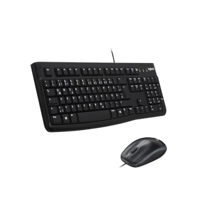Obrázek Logitech MK120 sada s klávesnicí a myší pro Windows, kabelová optická myš, klávesnice standardní velikosti, USB Plug &amp; Play, PC, laptop, německé rozložení QWERTZ černá