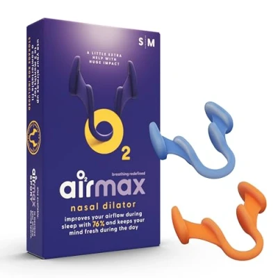 Obrázek AIRMAX® testovací balíček Nosní dilatátor pro snazší dýchání nosem proti chrápání rozprostírá křídla nosu S úložnou dózou (velikost a M)