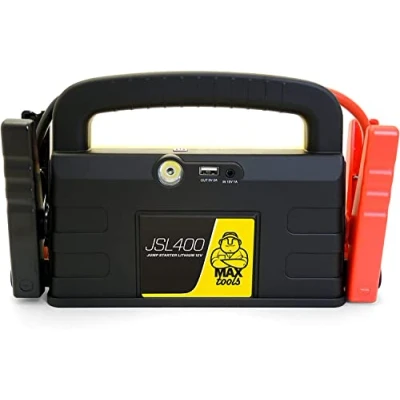 Obrázek MAXTOOLS JSL400, profesionální nouzový startér 2400 a pro velká 12V dieselová benzínová vozidla, výkonný bezpečný booster 12 V, powerbanka s USB startovací kabel, 800A