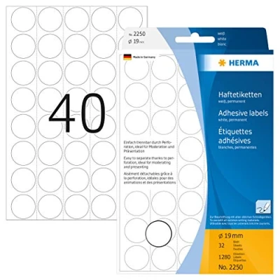 Obrázek Etikety Herma 2250 19 mm bílé