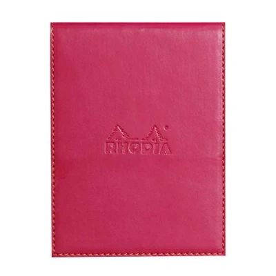 Obrázek Rhodia 128212C Notizblock N12 (mit Schutzhülle aus Kunstleder, 9,5 x 13 cm, liniert, schick und elegant, ideal für Ihre Notizen) 1 Set, himbeer