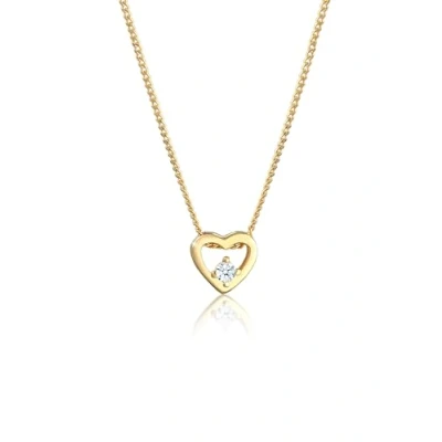 Obrázek Dámský řetízek na krk Elli DIAMONDS Infinity Věčný s diamantem (0,015 ct.) ze žlutého zlata 585, Fazetový brus, diamant