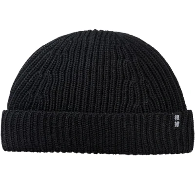 Obrázek Enter the Complex® Krátká Fisherman Beanie, Docker čepice, pánská a dámská, Trawler 100% Merino vlna, rolovací černá