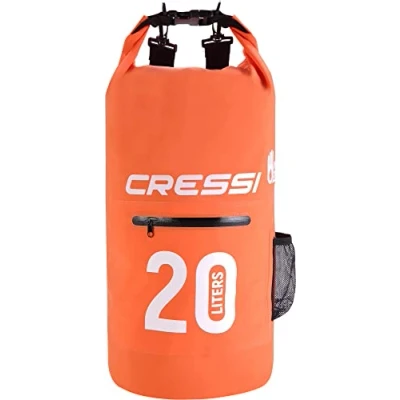 Obrázek Cressi Dry Bag se zipem vodotěsné tašky s dlouhým nastavitelným ramenním popruhem pro potápění, jízdu na člunu, kajaku, rybaření, rafting, plavání, kempování a snowboarding
