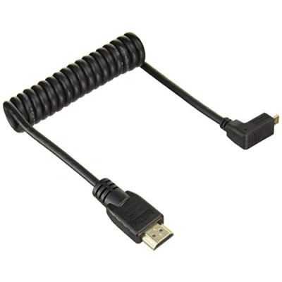 Obrázek Atomos ATOMCAB007 pravoúhlý HDMI spirálový kabel (Micro na Full HDMI), černý