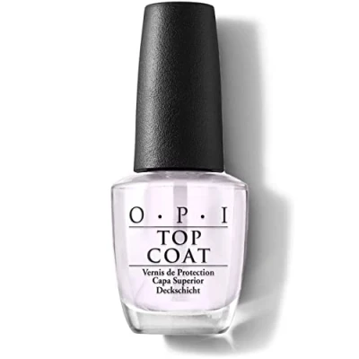 Obrázek OPI Nail Polish podkladový lak proti zabarvení vrchní pro maximální lesk a trvanlivost 7 dní s extra širokým štětcem ProWide perfektní nanášení Top Coat 15 ml