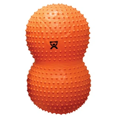 Obrázek CanDo Gymnastický válec s NOPPEN/motorickým míčkem / fitness ve tvaru arašídu Peanut Ball SENSI oranžový, 50 cm x 100