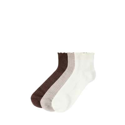 Obrázek Lindex PACK OF 3 Ponožky, Ženy, Velikost: 39 41, Dusty beige melange
