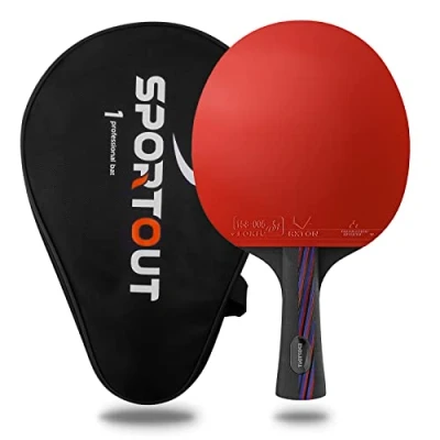 Obrázek Sportout pálka na stolní tenis Profi, schválená ITTF, profesionální tenis, raketa s taškou pro vnitřní a venkovní hry