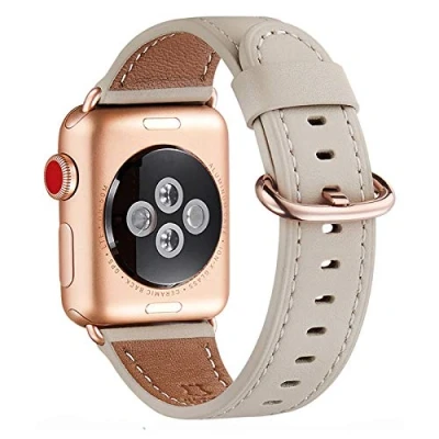 Obrázek WFEAGL kompatibilní pro hodinky Apple Watch 40 mm 41 38 mm, kožený pásek náhradní řemínek muže dámy s iWatch řady 10/9/8/7/6/5/4/3/2/1, SE (38 slonovinová bílá +