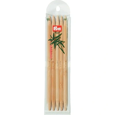 Obrázek Prym 221219 punčochové pletací jehlice, 20 cm, 8,00 mm podvazková jehla, bambus, přírodní, 8