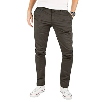 Obrázek Yazubi Pánské Chino kalhoty model Kyle Slim Fit s podílem streče, Šedá (Iron Gate 193910)