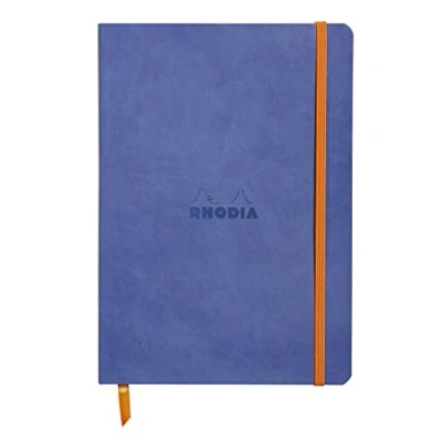 Obrázek Rhodia 117408C poznámkový sešit (s měkkou obálkou, linkovaný, 80 listů, DIN A5, 14,8 x 21 cm) 1 kus safírově modrá
