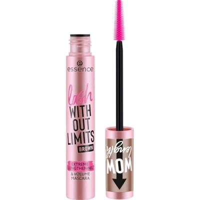 Obrázek essence lash WITHOUT LIMITS BROWN EXTREME LENGTHENING &amp; VOLUME MASCARA, č. 02, hnědá, dlouhotrvající, objemná, veganská, bez mikroplastů, obsahu nanočástic, parfému, 1 balení (13 ml)