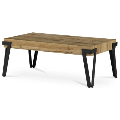 Obrázek Konferenční stolek, 112x62x43 cm, deska MDF, dekor divoký dub, kov černý mat AHG 263 OAK