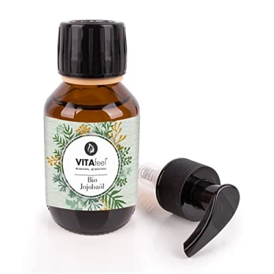 Obrázek VitaFeel Bio jojobový olej Gold 100% čistý lisovaný za studena, 1 balení (1 x 100 ml)