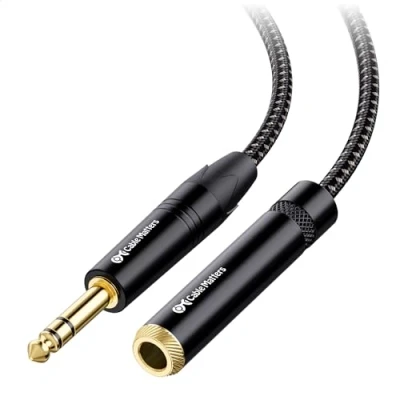 Obrázek Cable Matters 360 cm 1/4&quot; TRS prodlužovací kabel (kabel jack 6,35 mm zástrčka na zdířku) Stereo Audio Kinken 3,6 m