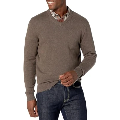 Obrázek Amazon Essentials Herren Pullover mit V Ausschnitt (in Übergröße erhältlich), Braunheide, XL