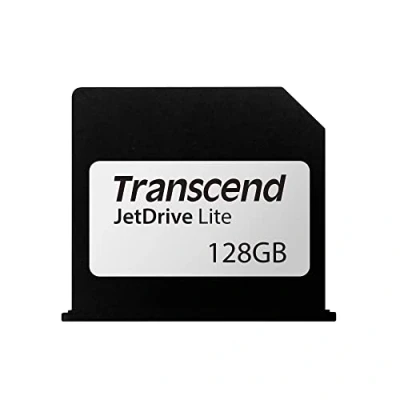 Obrázek Transcend 128 GB JetDrive Lite extra rozšiřující karta pro MacBook Air 13&#039;&#039;; přizpůsobená a zakončená slotem na karty (generace konec 2010 2017), TS128GJDL130, černá / stříbrná barva
