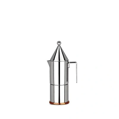 Obrázek Alessi La Conica 90002/3 designový kávovar z ušlechtilé oceli s měděným dnem, 3 šálky, stříbrný, 3,3 x 12 5,2 cm