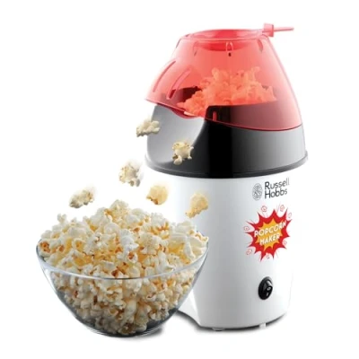Obrázek Russell Hobbs stroj na popcorn [vítěz testu] Fiesta (horkovzdušný popcorn, bez tuku a oleje, vč. odměrky kukuřici, BPA, 1290 W), 24630 56, bílý/černý