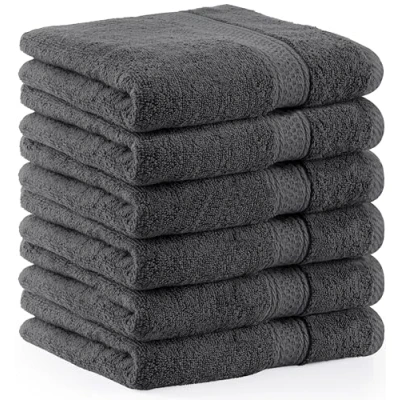 Obrázek Utopia Towels Balení 6 froté ručníků 50 x 100 cm s poutkem na zavěšení, středně velké ručníky 100% bavlna měkké a savé sada (šedá)